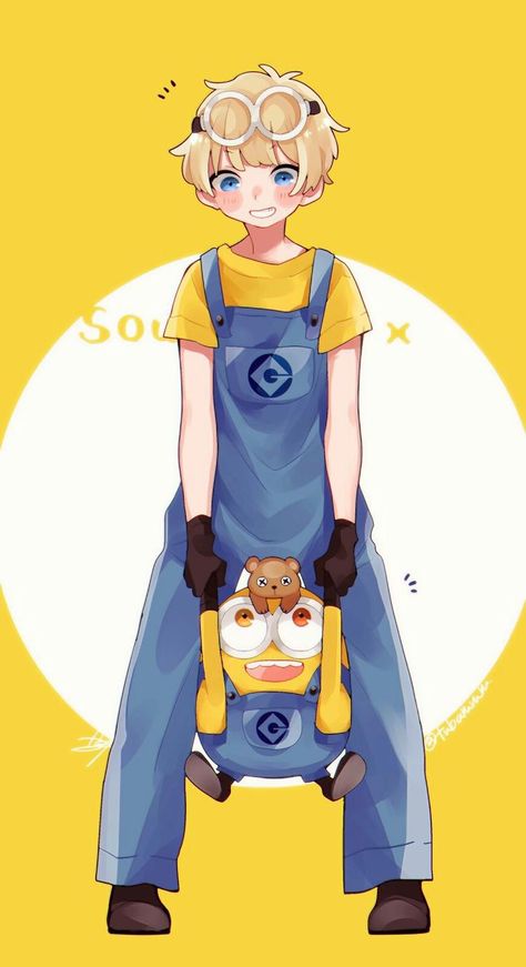 Minion Fanart, Minion Artwork, Sou Utaite, Dreamworks Art, Cartoon Characters As Humans, Yellow Guy, Manga Poses, Anime Vs Cartoon, Super Mario Art