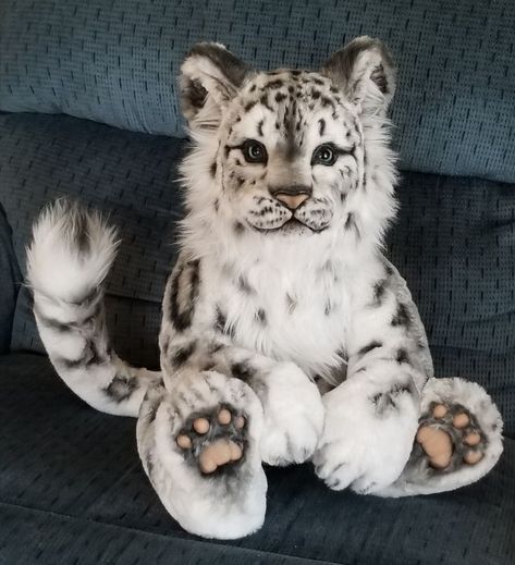 Snow Panther, Leopard Plush, Realistic Stuffed Animals, Charlie Bears, Kawaii Toys, Sewing Stuffed Animals, Stuffed Animal Cat, Cute Fantasy Creatures, Soft Teddy Bear