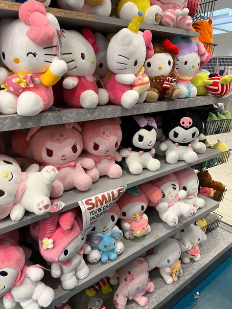 Sanrio Stuff Toy, White Stuffed Animals, Toys Aesthetic, Sanrio Plushies, Sanrio Things, Sanrio Toys, Sanrio Collection, All Spiderman, Kuromi Sanrio