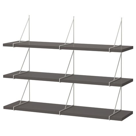 Ikea Wall Shelves, Ikea Wall, Diy Hanging Shelves, Wall Shelves & Ledges, Ikea Store, Plastic Edging, Long Shelf, Estantes Flotantes, Ikea Family