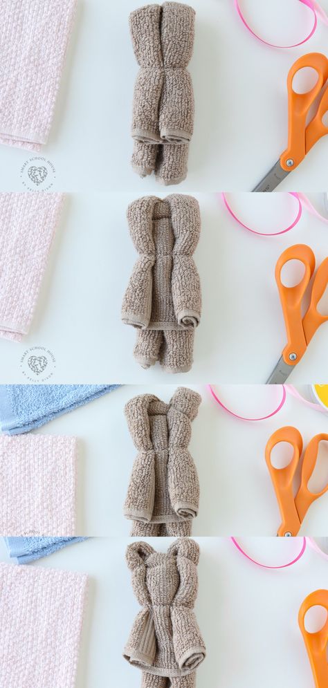 How To Make A Animal Out Of A Towel, Washcloth Teddy Bears, How To Make A Bear Out Of A Towel, Teddy Bear Made From Towel, How To Fold A Teddy Bear Towel, How To Make A Teddy Bear Out Of A Washcloth, Wash Cloth Teddy Bear Diy, Wash Cloth Bear, Wash Cloth Animals Diy