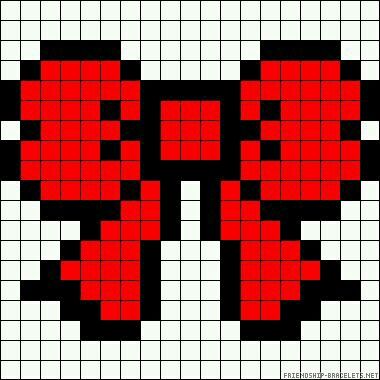 Бантик Cross Stitch Hair Clip, Pixel Art Pattern Hello Kitty, Pixel Art Noel, Modele Pixel Art, Easy Pixel Art, Pixel Drawing, Seni Dan Kraf, Pixel Crochet, Pixel Art Grid