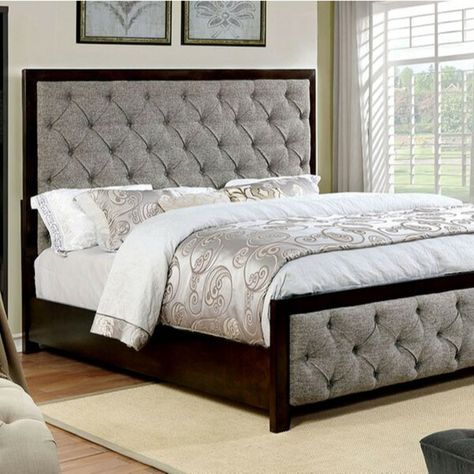 Double Bed Designs, Bed Headboard Design, Wood Bed Design, Wooden Bed Design, Tufted Bed, Bed Design Modern, Upholstered Panel Bed, Bed Furniture Design, Bedroom Bed Design