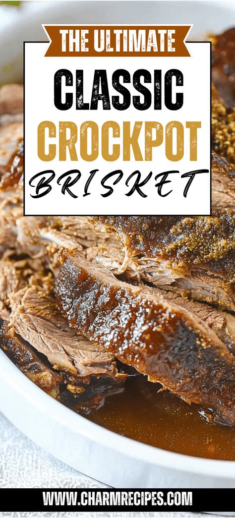 CROCKPOT BRISKET Brisket Recipes Slow Cooker Crockpot, Best Crockpot Brisket Recipes, Bone In Brisket Recipe, Pork Brisket Recipes Crock Pots, Pork Brisket Recipes Ovens, Brisket Point Recipe Slow Cooker, Best Slow Cooker Brisket Recipe, Simple Brisket Recipes, Crock Pot Beef Brisket Recipes