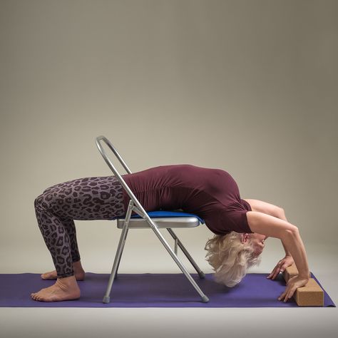 Understanding Props – How to use the Yoga Chair - Yogamatters Blog Iyengar Yoga Poses, Restorative Yin Yoga, Yoga Meme, Yoga Chair, Yoga Teaching, Chair Pose Yoga, Chair Pose, Yoga Lessons, Yoga Props