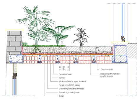 Garden roof cad drawing auto-cad details dwg file Roof Garden Architecture, Roof Garden Plan, Roof Plants, Green Roof Design, Roof Landscape, Green Roof Garden, Garden Roof, Roof Garden Design, Landscape Design Drawings