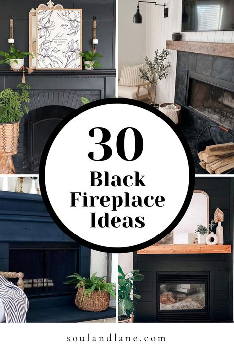 Ignite the warmth and sophistication in your home with these black fireplace ideas that redefine elegance. From sleek modern designs to timeless classics, explore the versatility of black as it enhances the focal point of your living space. Shiny Black Tile Fireplace, How To Style A Black Fireplace Mantle, Black Fireplace Remodel, Black And Marble Fireplace, Modern Black Tile Fireplace, Living Room With Black Fireplace Wall, Moody Living Room Black Fireplace, Black Surround Fireplace, Black Fireplace And Mantle