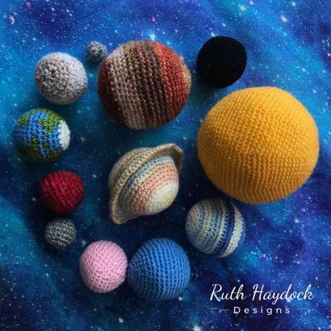 Amigurumi Big Free Pattern, Crochet Moon Wall Hanging Pattern Free, Crochet Solar System Pattern, Crochet Planets Pattern, Space Knitting Pattern, Crochet Science Pattern, Crochet Planets Solar System Pattern, Crochet For Classroom, Space Crochet Pattern Free