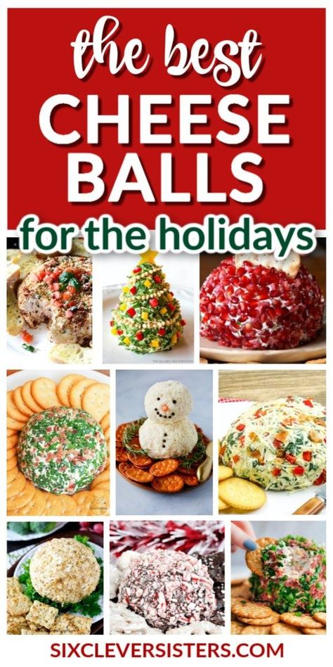 It's not Christmas without cheese balls, and these amazing cheese ball recipes top it all! They are fun, holiday recipes you'll want to try. Appetizers are a big part of the holidays, and you're sure to have a winner with one of these great cheese balls! #sixcleversisters #appetizers #recipe #recipeoftheday #holiday #christmas Best Cheeseball, Christmas Cheeseball, Appetizers For Thanksgiving, Christmas Main Course Recipes, Cheeseball Recipes, Appetizer Healthy, Holiday Cheese, Christmas Appetizer, Appetizers Christmas