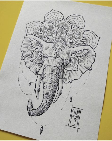 Elephant mandala tattoo Elephant Mandala Tattoo Design, Mandala Animal Tattoo, Mandala Tattoo Thigh, Elephant Tattoos Thigh, Animal Mandala Tattoo, Elephant Mandala Tattoo, Geometric Elephant Tattoo, Elephant Thigh Tattoo, Mandala Elephant Tattoo