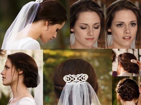 Ok, I am not kidding when I say that I am going to have a wedding exactly like twilight. Bella Swan Wedding, Wedding Low Buns, Updo Veil, Twilight Wedding, Swan Wedding, Wedding Hairstyles And Makeup, Bella Wedding, Twilight Breaking Dawn, Edward Bella