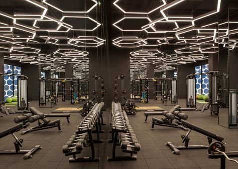 I love the lights must incorporate! Fitness Center Design, Gym Lighting, Gym Center, Dream Gym, Gym Design Interior, Luxury Gym, Fitness Humor, Gym Room At Home, Gym Interior