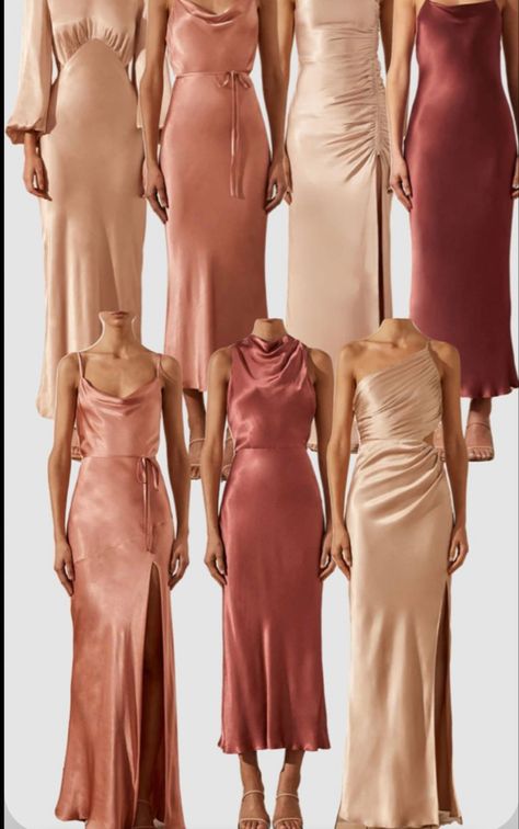 Neutral Dresses Formal, Dress Satin Long, Best Prom Dress, Midi Dress Satin, Satin Long Dress, Wedding Dress Satin, Prom Dress Cocktail, Silk Bridesmaid Dresses, Neutral Bridesmaid Dresses