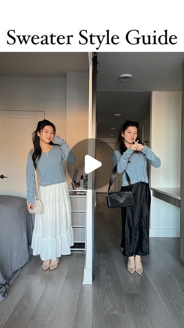 Haein | Korean Fashion on Instagram: "sweater guide for colder weather 🤭 . . outfit links will be posted in my bio!! sweater 1: @hm sweater 2: @theory__ sweater 3: @uniqlo sweater 4: @thriftedthis . . . #stylingtips #sweaterweather #howtostyle #koreanfashion #coldweatheroutfit sweater weather | sweater outfits | cold weather outfits | how to style | how to layer | outfit ideas | korean style | korean fashion | style guide | styling tips" Korean Sweater Outfits, Uniqlo Outfit Ideas, How To Layer Outfits, Sweater Outfits Korean, Outfit Ideas Korean Style, Outfits Cold Weather, Uniqlo Outfit, Fashion Style Guide, Outfit Ideas Korean