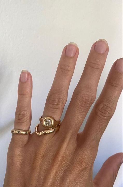 Engagement Ring Chunky Band, Chunky Gold Engagement Ring, Cute Engagement Rings, Style Evolution, Future Engagement Rings, Dream Engagement, Dope Jewelry, Dream Engagement Rings, Jewelry Lookbook