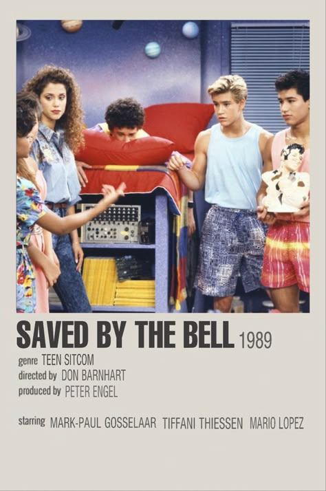 Saved By The Bell Poster, Saved By The Bell Wallpaper, Saved By The Bell Aesthetic, Save By The Bell, 80’s Aesthetic, Romcom Movies, Tv Show Posters, Zack Morris, 90s Tv Show