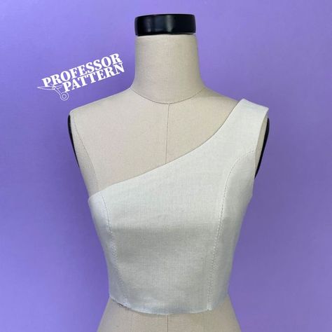 Tutorial: How to do a one shoulder neckline One Shoulder Pattern Drafting, One Shoulder Blouse Pattern, One Shoulder Dress Pattern Drafting, One Shoulder Sewing Pattern, One Shoulder Dress Pattern Sewing, One Shoulder Top Pattern, One Shoulder Dress Pattern, One Shoulder Pattern, Bridesmaid Skirt And Top