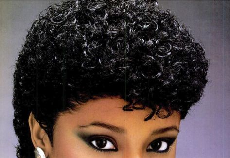 45 Great Moments in Black Business – No. 14: Jheri Curl Trend Pushes Soft Sheen to $55 Million in Revenue Black Hairstyles 80s, 80s Curly Hairstyles Black Women, 80s Afro Hairstyles, 1980s Black Hairstyles, 70s Black Hair Ads, Jheri Curl, Edge Of The Empire, Retro Makeup, Hair Due