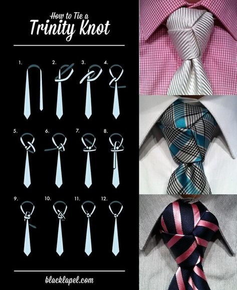 Tali Leher Lelaki, Cool Tie Knots, Tie Knots Men, Simpul Dasi, Tie Knot Styles, Tie A Necktie, Neck Tie Knots, Men Stylish Dress, Cool Ties