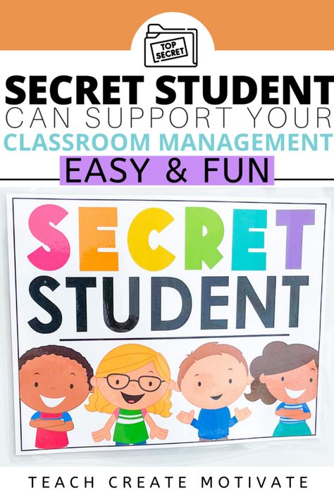 Your classroom management system can be enhanced by using secret student! A super simple and effective way to focus on positive behaviors. Organisation, Secret Student Of The Day, Secret Student Classroom Management, Secret Student, Classroom Coupons, Classroom Management System, Effective Classroom Management, Classroom Expectations, Classroom Management Strategies