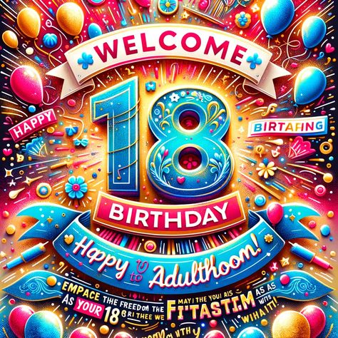 🎂🎉 Welcome to Adulthood: Happy 18th Birthday Wishing Quotes and Images! 🎈🌟 Turning 18 is a milestone that deserves to be celebrated with joy and excitement. Share these heartfelt quotes and images to mark this significant transition into adulthood. 🎁🥳 Whether it's a friend, family member, or loved one reaching this age, Happy 18th Birthday, and welcome to a world of opportunities! 🌍❤️ #Happy18thBirthday #WelcomeToAdulthood #CelebrateWithLove Birthday Wishing Quotes, Happy 18th Birthday To Me, Happy 18th Birthday Wishes, 18th Birthday Boy, Happy 18th Birthday Son, Happy 18th Birthday Quotes, 18th Birthday Wishes, Welcome To Adulthood, 18th Birthday Ideas