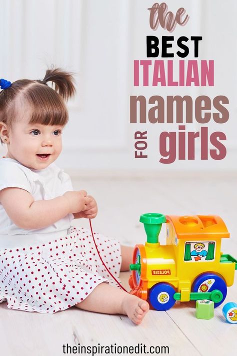 If you've been looking for Italian girl names, here is a comprehesive list of the rare italian girl names that will make your girls name unique everywhere they go. And if you want a popular Italian name, we have that too. Check out our list of names of italian origin. Italian Names For Girls, Italian Girl Names, Italian Names, Names And Their Meanings, List Of Girls Names, Italian Baby Names, Name Unique