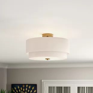 Drum Shade Semi Flush Mount, Semi Flushmount Chandelier, Bedroom Chandelier For Low Ceiling, Flush Mount Living Room Lighting, Living Room Ceiling Light Fixtures, Semi Flush Light Fixtures, Playroom Ceiling Light, Flush Mount Ceiling Lights Living Room, Low Ceiling Living Room Lighting