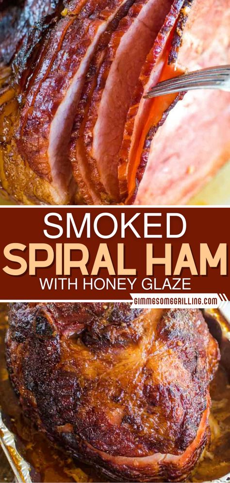 Savory Baked Ham, Smoked Spiral Ham, Cooking Spiral Ham, Smoked Ham Recipe, Holiday Ham Recipes, Potatoes Vegetables, Smoked Bbq, Spiral Ham, Smoked Food