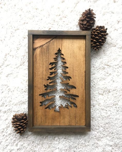 Scroll Saw Gift Ideas, Wood Wall Signs, Wood Sign Decor, Scroll Saw Christmas Tree, Scroll Saw Crafts, Christmas Laser Ideas, Laser Engraving Projects, Scroll Saw Christmas Projects, Scroll Saw Projects Ideas