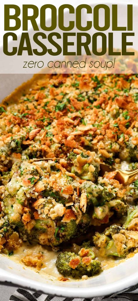 Broccoli Casserole made without any canned soups! It's elevated with roasted broccoli and a from scratch creamy, cheesy sauce! Perfect for holidays, company and potlucks! #recipes #recipeoftheday #recipeideas #recipesfordinner #sidedish #familydinner #familyrecipe #thanksgivingsidedish #christmassidedish #thanksgivingside #broccoli #roastedbroccoli #broccolirecipe #broccolicasserole #broccolicheesecasserole Roasted Broccoli Casserole, Elevated Vegetable Recipes, Homemade Broccoli Casserole, Cheesy Broccoli Bake, Ritz Broccoli Cheese Casserole, Broccoli Cheese Casserole Ritz Crackers, Broccoli Casserole No Soup, Elevated Side Dishes, Broccoli And Spinach Recipes