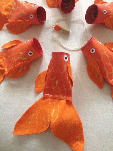 Chinese New Year Crafts For Kids, Toilet Paper Roll Art, Rolled Paper Art, Chinese New Year Crafts, Toddler Art Projects, Fish Crafts, Toilet Paper Roll Crafts, Paper Roll Crafts, New Year's Crafts