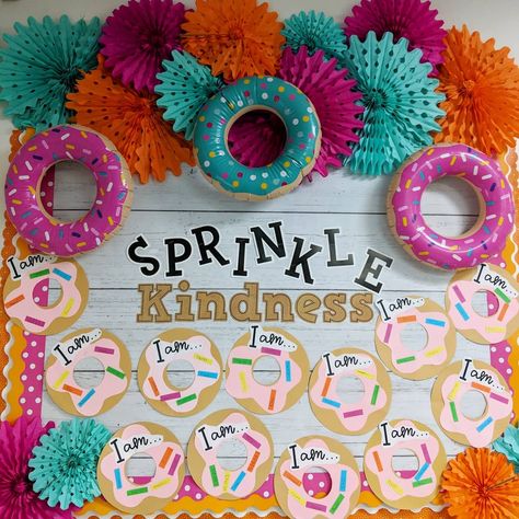 Candy Theme Classroom, Sprinkle Kindness, Kindness Bulletin Board, Donut Day, Back To School Activity, Birthday Bulletin, Kindness Activities, Classroom Makeover, National Donut Day