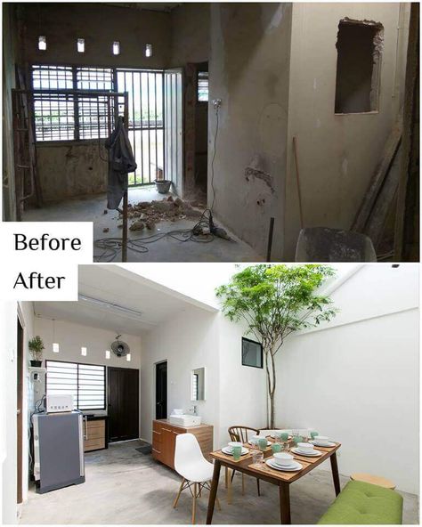 Amazing Renovation Restoration Completely Transforms 40-Year-Old House | Before and After Photos Before And After Renovation Old Houses, Renovation House Before And After, Small Old House Renovation, House Renovation Ideas Before And After, Old House Before And After, Restoring Old Houses, Terrace House Exterior, Old Style House, Old Home Renovation