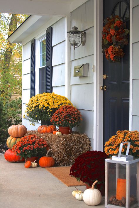 Porch Fall Decor, Fall Yard Decor, Outside Fall Decor, Halloween Front Porch Decor, Fall Front Porch Decor, Interior Vintage, Halloween Front Porch, Fall Thanksgiving Decor, Fall Deco