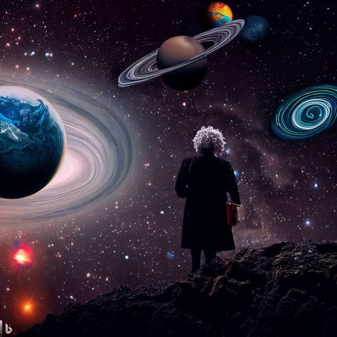 The man (Albert Einstein) is thinking about the universe. Scientist Picture, Astronomer Job, All Scientists In One Photo, Nasa Dream Job, Famous Women Scientists, What Is A Scientist, Famous Scientist, Hd Picture, Dream Job