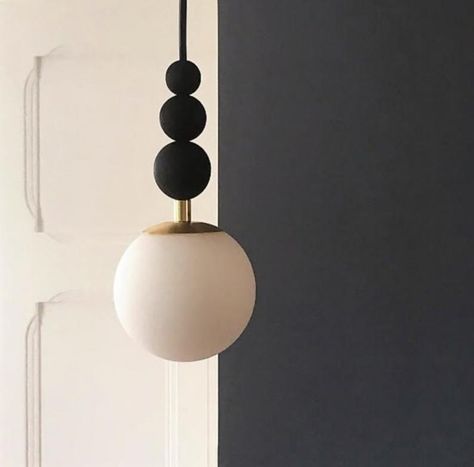 Black And White Ball, Globe Light Fixture, Salon Lighting, Blown Glass Pendant Light, String Ball Lights, Ball Pendant Lighting, Burnt Wood, Glass Decoration, Bathroom Pendant