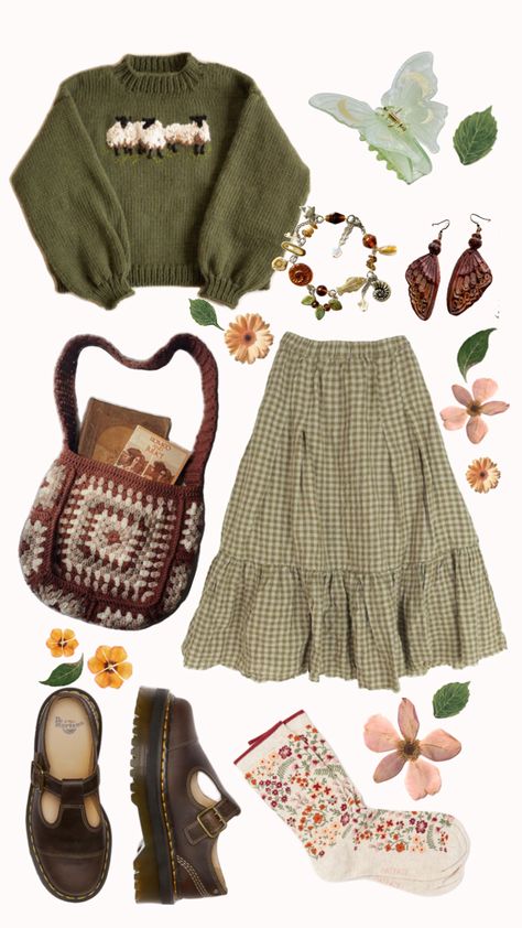 #goblincore #outfit #green #greenoutfit #goblincoreoutfit #collage Goblin Core Outfit, Organize Closet, Cottage Core Vibes, Outfit Autumn, Funky Outfits, Swaggy Outfits, Mode Inspo, Really Cute Outfits, Looks Vintage