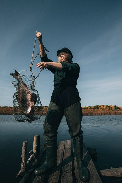 Norway Photoshoot, Fishing Editorial, Fishing Photoshoot, Fishing Photo Shoot, Fishing Woman, Female Fisherman, Fishing Fashion, Sustainable Fishing, Fishing Boots