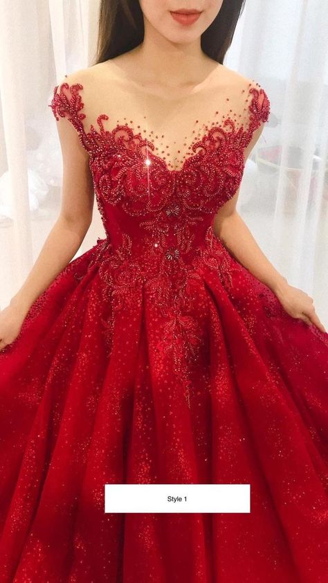 Modest Quinceanera Dresses, Red Sweet 16 Dresses, Quinceanera Dresses Red, Sparkle Princess, Casual Bridal Dress, Red Wedding Gowns, Red Ball Gowns, Debut Dresses, Red Quince