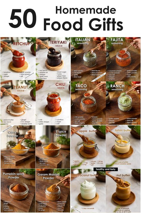 Spice Gift Ideas, Copycat Drink Recipes, Gifts For Foodies, Homemade Sauce Recipes, Homemade Food Gifts, Spice Mix Recipes, Dessert Spread, Homemade Condiments, Condiment Recipes