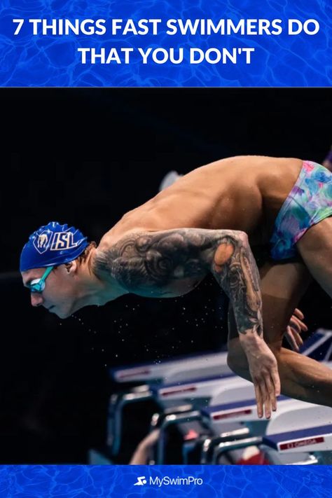 The world’s best swimmers didn’t become the best by accident! They have spent thousands of hours honing their skills and have dedicated their lives to the sport. We’re not saying you have to drop everything and focus entirely on swimming like the pros do in order to swim faster, but you can definitely learn a few things from them. Check out these seven ways professional swimmers take their training to the next level. Apply these tips to your own swimming routine and watch yourself improve! Swimming Routine, How To Swim Faster, Teach Kids To Swim, Swimming For Beginners, Swimming Drills, Butterfly Swimming, Professional Swimmers, Swimming Benefits, Swimming World