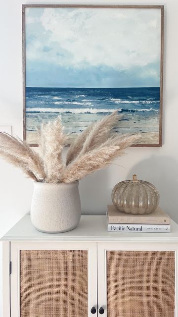 Coastal Chic Entryway, Florida Fall Decorations, Western Coastal Home Decor, Coastal Grandma Fall Decor, Coastal Boho Entryway, Modern Coastal Mantle Decor, Coastal Aesthetic Decor, Earthy Coastal Decor, Coastal Chic Home Decor