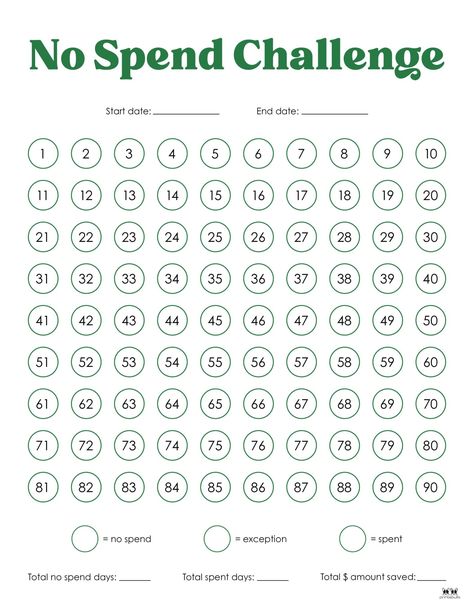 Choose from 20 no spend challenge printables covering various durations to help control your spending and start saving today. Print from home. 100% FREE! No Spending Tracker, No Spend Calendar, 30 Day No Spend Challenge, No Spend Year, No Spend Challenge Printable, Money Binder, 2024 Journal, Savings Chart, No Spend