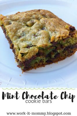 Chocolate Cookie Bars, Mint Chocolate Chip Cookies, Chocolate Mint Cookies, Chocolate Chip Bars, Square Recipes, Mint Chocolate Chip, Chocolate Chip Cookie Bars, Mint Cookies, Sweet Recipes Desserts