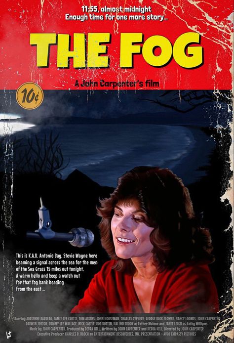 The Fog 1980, Adrienne Barbeau, Janet Leigh, John Carpenter, Jamie Lee Curtis, Tommy Lee, Jamie Lee, The Fog, Horror Art