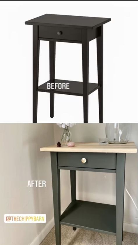 Diy Hemnes Nightstand, Ikea Hemnes Nightstand Makeover, Painted Hemnes, Hemnes Nightstand Makeover, Hemnes Nightstand Hack, Ikea Hemnes Nightstand, Hemnes Nightstand, Nightstand Hack, Nightstand Makeover