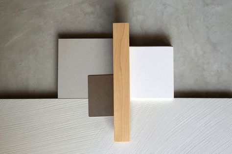 concrete, large-format wall tile, maple // jerome st, villa park Wood Material Board, Blue Sushi, Materials Board Interior Design, Dimensional Tile, Mood Board Interior, Interior Finishes, Wood And Concrete, Concrete Materials, Material Board