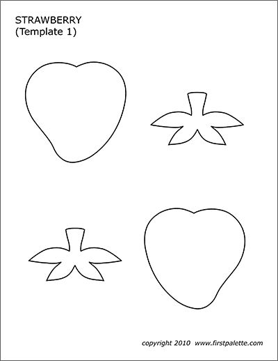 Strawberry | Free Printable Templates & Coloring Pages | FirstPalette.com Strawberry Printables Free, Printable Strawberry Template, Strawberry Felt Pattern, Felt Strawberry Pattern, Strawberry Template Free Printable, Strawberry Svg Free, Straw Drawing, Strawberry Outline, Strawberry Template