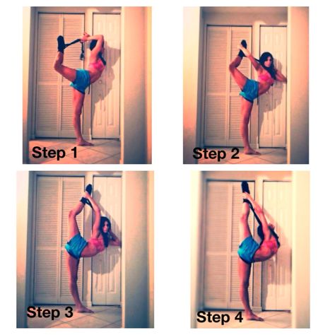 How to stretch for your needle How To Do Needle Gymnastics, Biellmann Stretches, Stretches For Needle, How To Get Your Needle, How To Improve Flexibility, Cheer Flexibility, Cheer Stretches, Cheerleading Tips, Dance Stretches