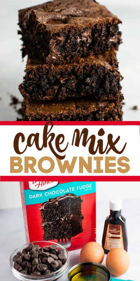 Cake Mix Uses Ideas, Chocolate Cake And Brownie Mix Recipe, Chocolate Fudge Box Cake Mix Recipes, Boxed Cake Mix Brownies, Chocolate Cake Mix Bars Recipes, How To Make Brownies Out Of Box Cake, Make Brownies From Cake Mix Boxes, Brownies Out Of Box Cake, Best Cupcakes From A Box Cake Mixes Dessert Recipes